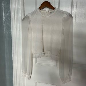 Aritzia cropped white top